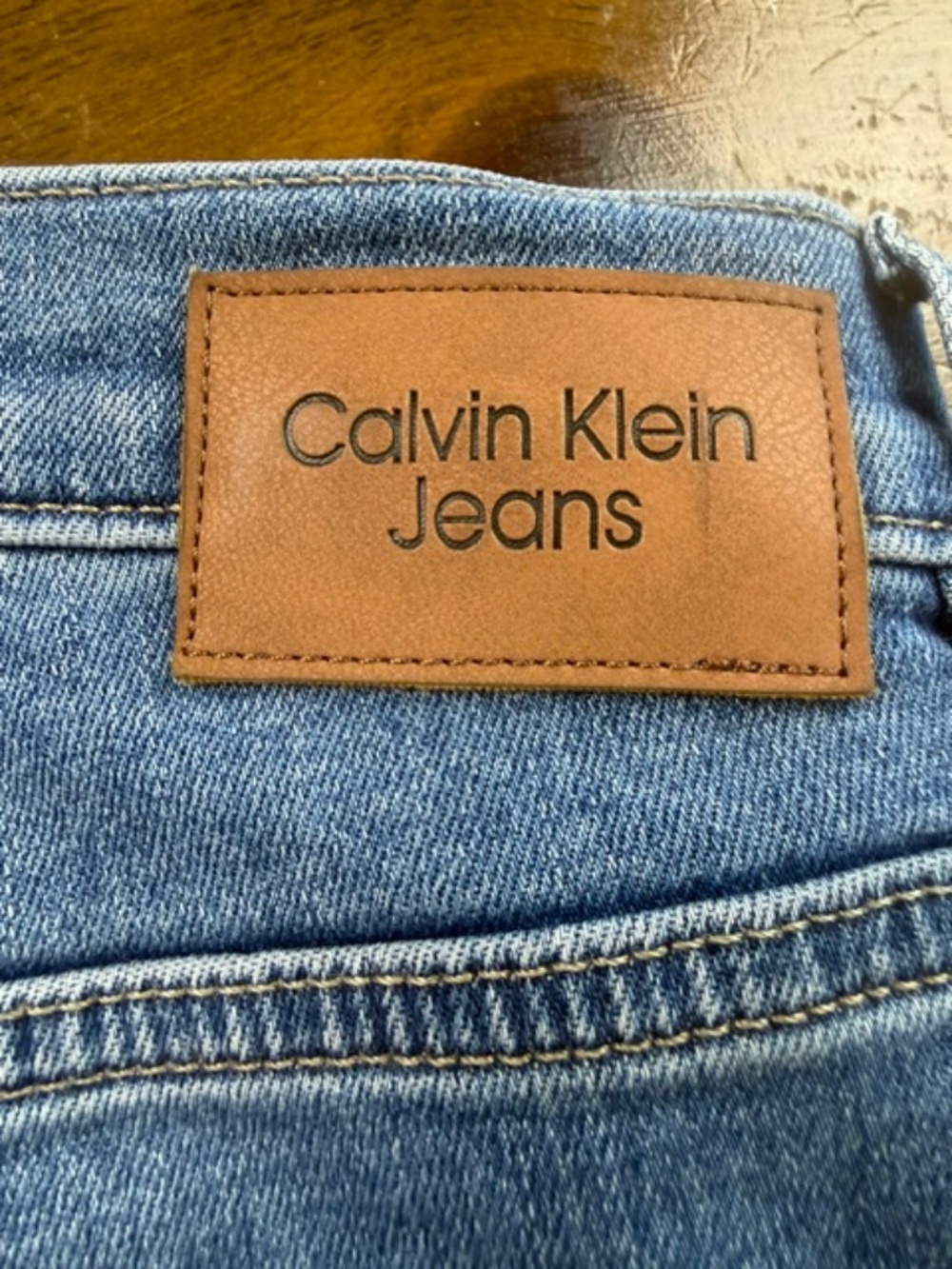 Calvin Klein High Rise Straight Leg Jeans Blue Denim Frayed Hem Women's 29 / 8 - Picture 7 of 11